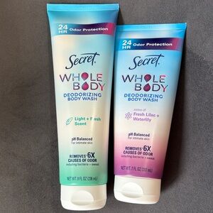 Secret Whole Body Deodorizing Body Wash- 2 bottles